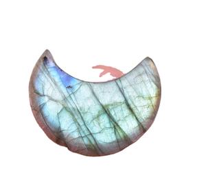 Cabujón de Labradorita Ágata en Forma de Luna Creciente, Gema de Alta Calidad Pulida a Mano, Brillante y Natural, para Decoración de Uñas, Lote al por Mayor - Product Image 1