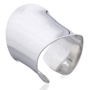 Plaine Argent Cylindre Cuff Anneau - Product Image 1