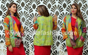 Chaqueta de talla grande Vintage acolchada Kantha Silk Patchwork Reversible Bohemian Shrug-Bordado a mano - Product Image 4