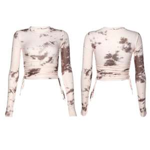 Hauts courts de style décontracté pour femmes, meilleur matériau, vente personnalisée, impression tie-dye - Product Image 3