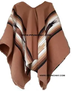 Alpaca <b>Poncho</b> Cape Ppunchay Peru, Woven Alpaca <b>Poncho</b> Ppunchay Peru Handmade - Product Image 1