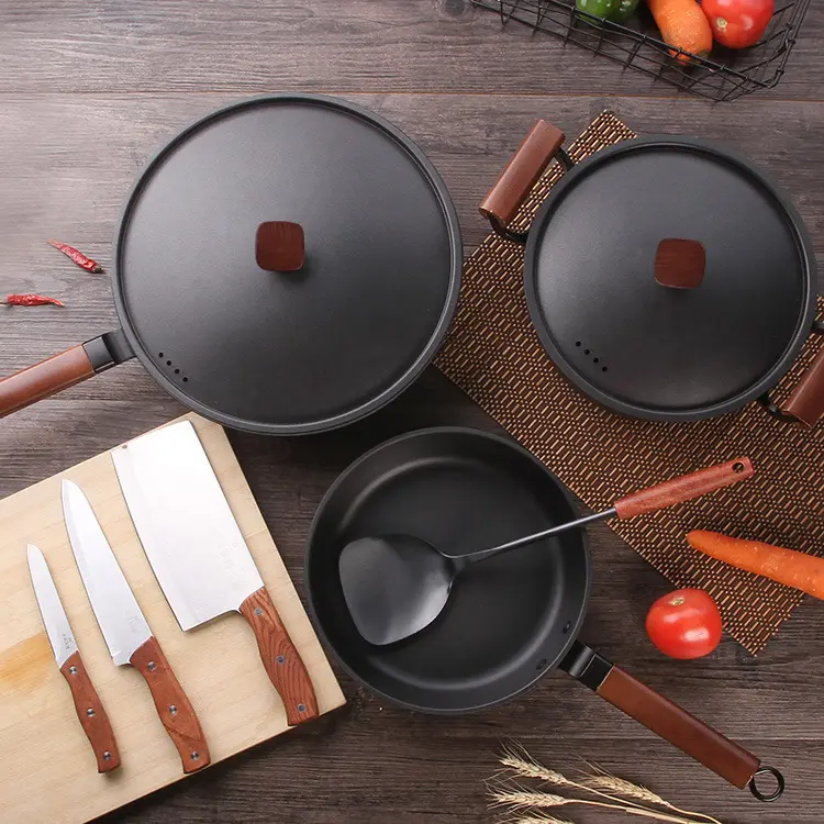 WB-CS01 Keuken Accessoires Pan En Potten Home Keuken Custom Koken Gietijzeren Non-Stick Kookgerei Set