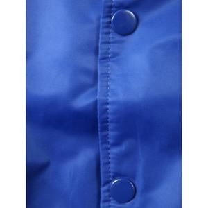 Chaqueta de Béisbol Personalizada con Logotipo de PIHA SPORTS, Chaqueta Universitaria de Béisbol Azul Satinado de Color Sólido 100% para Hombre - Product Image 3