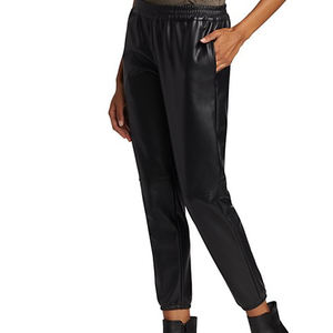 Joggers de piel sintética para mujer Push Up Black Sexy Elástico Medias de cintura alta para un aspecto favorecedor Perfecto para la moda de moda - Product Image 4