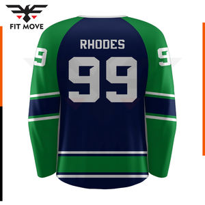 Logo OEM personnalisable Maillot de hockey sur glace Short Chaussettes Vêtements de sport avec broderie en sergé Inclusion du nom de l'équipe - Product Image 2