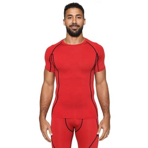 Maillot de compression de performance pour homme, personnalisé, à manches courtes, UPF 50+, en Spandex/Polyester, pour le fitness - Product Image 2