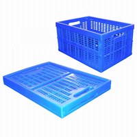 ISO 9001:2015 Caisse de stockage certifiée en plastique HDPE pour fruits, légumes, fromage, empilable, recyclable, estampillé, de qualité alimentaire, en vente