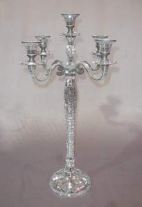 Look classique Style Vintage Unique Design Simple Candélabre Artisanat Indien Brillant Polonais/Nickel Placage Candélabre Pièce Maîtresse - Product Image 3