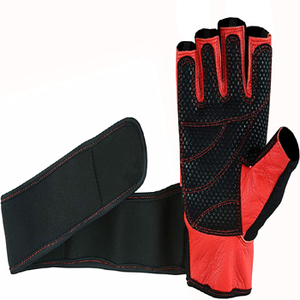 Gants en cuir ventilés demi-doigts personnalisables avec enveloppes de poignet Équipement d'entraînement d'haltérophilie antidérapant pour les sports de gymnastique - Product Image 4