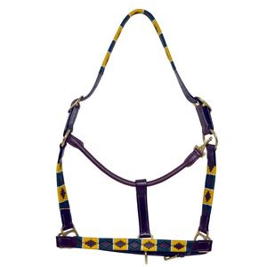 Cabestro de cuero teñido en tambor DD Blue, estilo western, tamaño Full-Cob, para entrenamiento y equitación de caballos. - Product Image 2