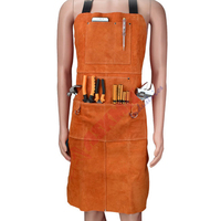 Tablier de soudage en cuir de vachette personnalisable confortable et étanche avec plusieurs poches à outils