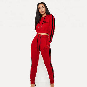 Fábrica pista de Jogging traje rojo Color cremallera bolsillo traje de pista para la venta - Product Image 1