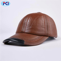 Casquette de Baseball en cuir véritable pour hommes, chapeau noir en cuir de vache, casquette à visière ajustable, automne et hiver 2019