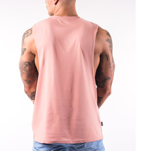 Débardeur de sport Stringer de fitness personnalisé pour hommes Style décontracté grande taille concevez votre propre débardeur de musculation uni en coton - Product Image 3