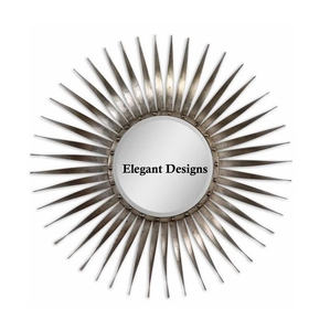 Excellente qualité Designer indien maison miroir mural décoratif forme ronde métal élégant miroir en gros - Product Image 6