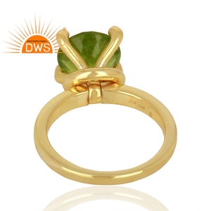 แหวนพลอยเพอริดอทสวยงาม ขายส่งเครื่องประดับ แหวนค็อกเทลเงินแท้ 925 ชุบทอง 14k คอลเลคชั่นคลาสสิก - Product Image 4