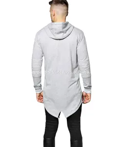 Men's hooded tracksuit top slim fit 1 4 zip hoodie polyester custom longline zipper hoodies