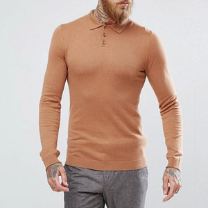 Camiseta de Punto Sólido para Hombre, Diseño con Tres Botones en la Parte Delantera, Estilo Moderno, Ajuste Personalizado, Manga Corta - Product Image 1