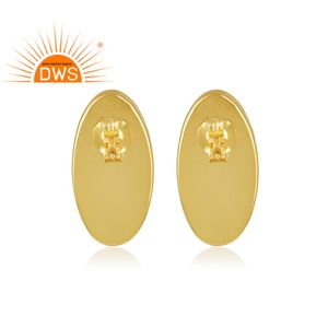 Boucles d'oreilles ovales naturelles en Onyx rouge, bijou en pierre précieuse, plaqué or, argent, 925, vente en gros - Product Image 3