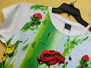 Camiseta con cuello redondo estampada de manga corta a la moda de alta calidad, nuevo diseño para damas, verano, informal, orientada a la exportación, Bangladesh - Product Image 4