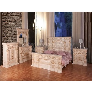 Juego de muebles de dormitorio de madera de teca antigua, camas talladas clásicas en estilo moderno, tamaño personalizado, Color personalizado para decoración del hogar - Product Image 1