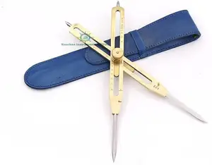 Латунный пропорциональный компас-делитель ручной работы с кожаным чехлом инструмент для рисования-инструмент для рисования художника