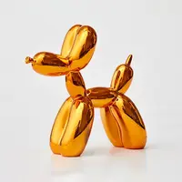 Red Resin Pooping Dog Balloon Statue