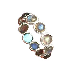 Belle bague en labradorite naturelle cadeau pour les filles bague en argent sterling 925 faite à la main prix de gros bijoux en argent bagues - Product Image 1