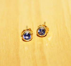 AAA+ Precious Tanzanite Gemstone 9k Solid Yellow Gold Handmade <b>Stud</b> <b>Earrings</b> Jewelry for Wholesale - Product Image 2