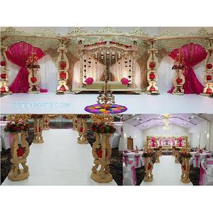 Mandap Tradicional de Boda Manavarai, Estilo Abierto, Gran Mandap Indio Maharani, Mandap de Madera de Tendencia en EE. UU. - Product Image 1