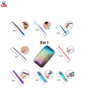 Kit de manucure et pédicure arc-en-ciel de luxe, en acier inoxydable, pour les soins des ongles, idéal pour les voyages, les salons et l'usage personnel - Product Image 5