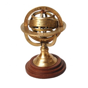 รูปลูกแก้วรูปทะเล,ทำจากโลหะฐานไม้วางรูปโค้งมนทำจากไม้สำหรับตกแต่ง - Product Image 1