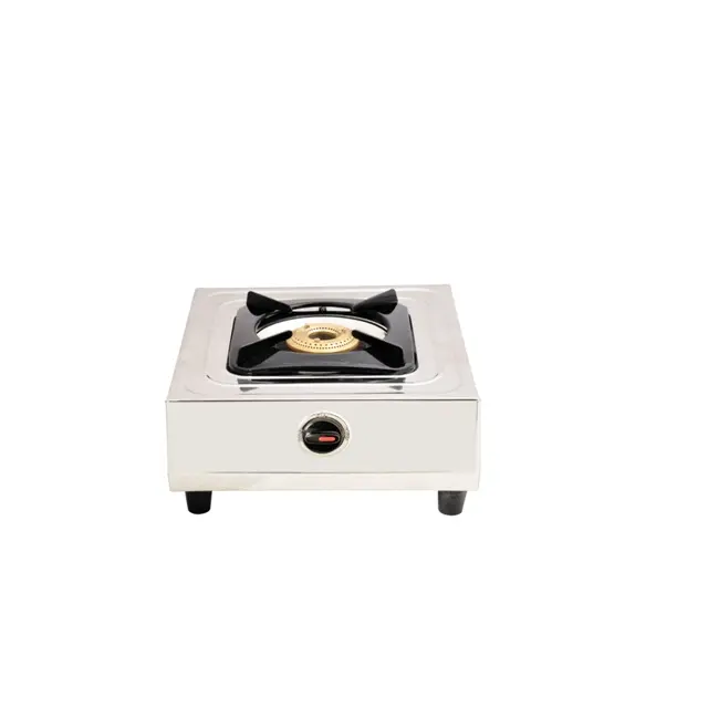 Single Burner Gas Stove Gas Cook-Top 90 mm Height Stainless Steel Body