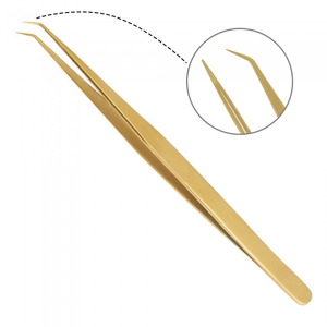 Pinzas para Pestañas Clásicas con Acabado Dorado Plasma Ecológico, Antimagnéticas, Punta Puntiaguda de 10 mm, Acero Inoxidable, para Artistas de Pestañas y Uñas - Product Image 4