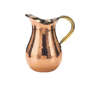 Pichet à eau et à vin en cuivre et laiton avec poignée en métal et plastique pour le camping en plein air et les occasions de fête - Product Image 1