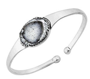 กำไลอาเกตสีเงินสเตอร์ลิง925ทึบดีไซน์ยอดนิยมเครื่องประดับแฟชั่นตัดมรกตโรเดียมชุบของขวัญสำหรับผู้ส่งออกทั้งหมด - Product Image 2