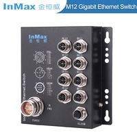 InMax Fabricant M12 commutateur 8 ports x-code En50155 véhicule de métro ferroviaire embarqué 48V 110V gigabit commutateur industriel robuste