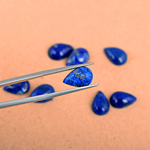 Cabujones de Lapislázuli Natural en Forma de Pera, Pulidos por Ambos Lados, Tamaño 7X5MM, Joyería de Alta Calidad al Mejor Precio de Fábrica - Product Image 4