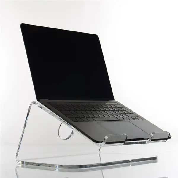 एहसान लोकप्रिय lucite लैपटॉप स्टैंड स्पष्ट PMMA कंप्यूटर उठने