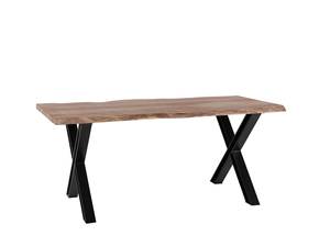 Meilleure vente Table à manger moderne en bois finition naturelle avec pied en X fer pour restaurant café meubles de salle à manger - Product Image 2