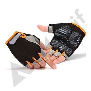 Guantes de Ciclismo de medio dedo Unisex de alta calidad cuero genuino para carreras y actividades al aire libre cinturón transpirable - Product Image 3