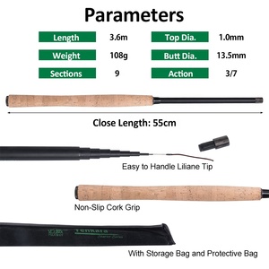 Canne à pêche Super légère de 3.9M à haute teneur en carbone <span class=keywords><strong>Tenkara</strong></span> pour voyage - Product Image 4