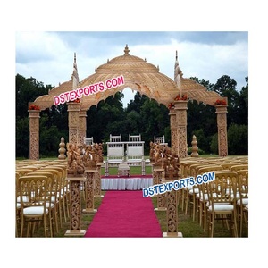 Mandap de mariage indien, mandap en bois sculpté pour temple, dernier modèle de mandap ouvert pour mariage, tendance pour mariage asiatique, Canada - Product Image 1