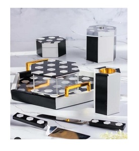 ชุดถาดเตาบาคูหรือไข่มุกแม่สีเขียวกลิ่นกุหลาบสำหรับตกแต่งบ้านตะวันออกกลาง - Product Image 2