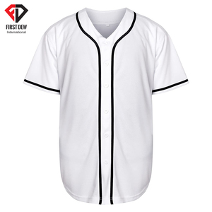 Maillots de baseball personnalisés noir, blanc, rose et bleu clair, imprimés numériquement, respirants, antibactériens, pour équipes sportives, 100 % coton, grandes tailles, 180g - Product Image 2