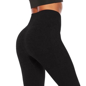 Women's High Waist Gym Fitness Compression Sport <b>Leggings</b> with <b>Butt</b> <b>Lift</b> Knitted Casual Yoga Pants Wholesale Supply for Athletes - Product Image 3