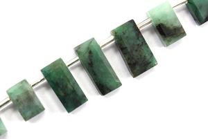 17 piezas de piedras preciosas de Esmeralda natural facetadas en forma de rectángulo para hacer joyas, pulsera, collar hecho a mano - Product Image 2