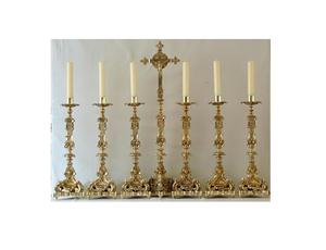 Ensemble de bougeoirs d'autel d'église en laiton Fournitures d'église - Product Image 3