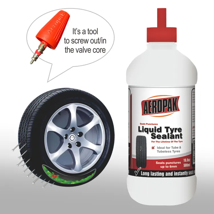 Aeropak factory of tyre sealant anti puncture tyre liquid in bottle anti rust tyre sealant