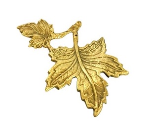 METAL BRASS 2 LEAF DESIGN CHRISTMAS HANGING ORNAMENT HIGH QUALITY METAL CHRISTMAS <b>TREE</b> DECORATION - Product Image 1